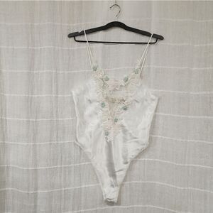 Vintage Victoria’s Secret Floral Satin & Lace Body Suit